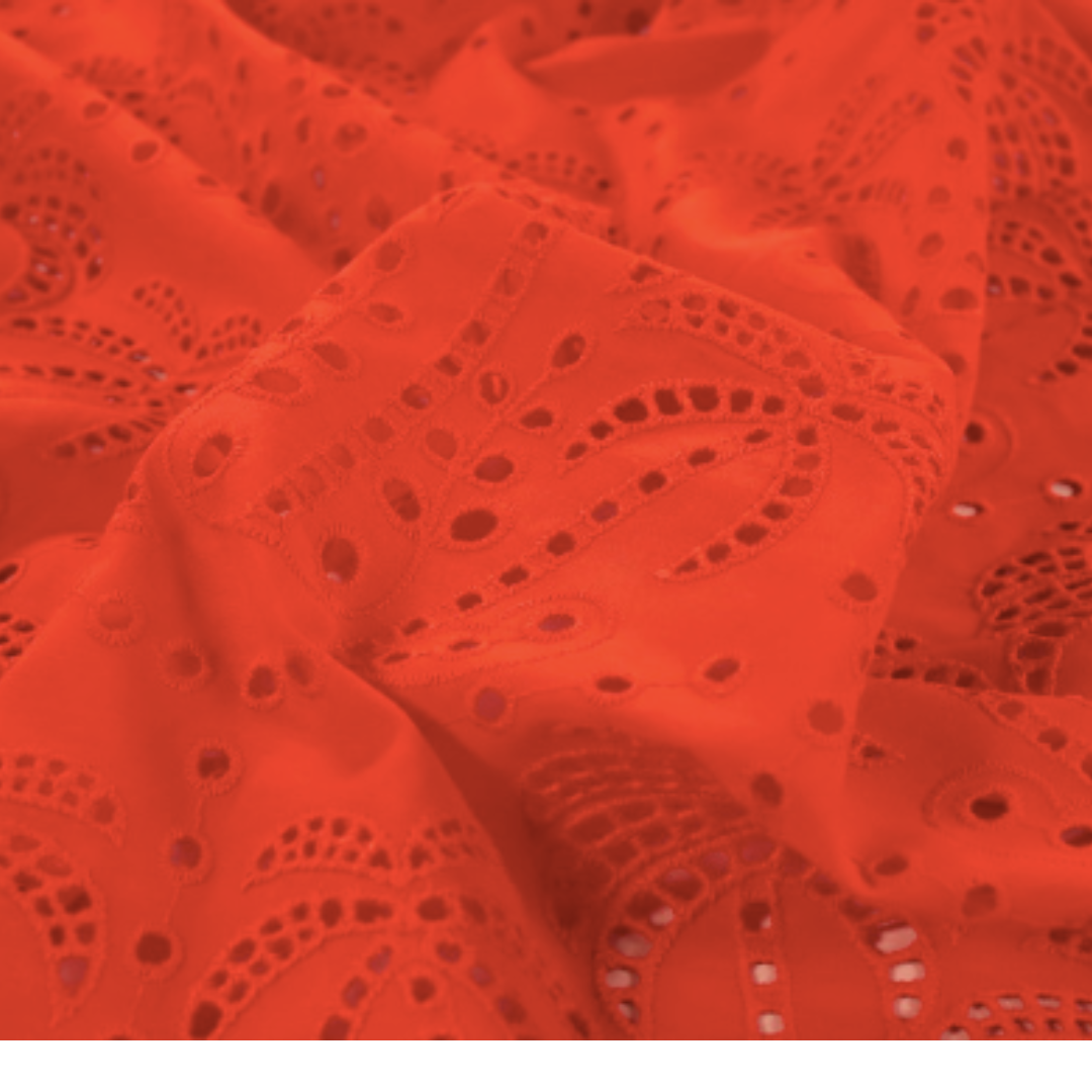 Palm Tree Cotton Broderie Anglaise | 2 Colours