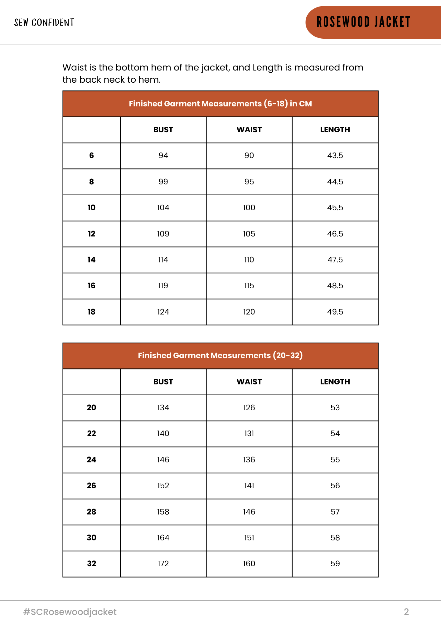 Sew Confident Rosewood Jacket Pattern