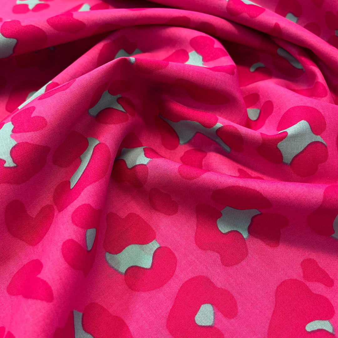 Fuschia Leopard Cotton Voile