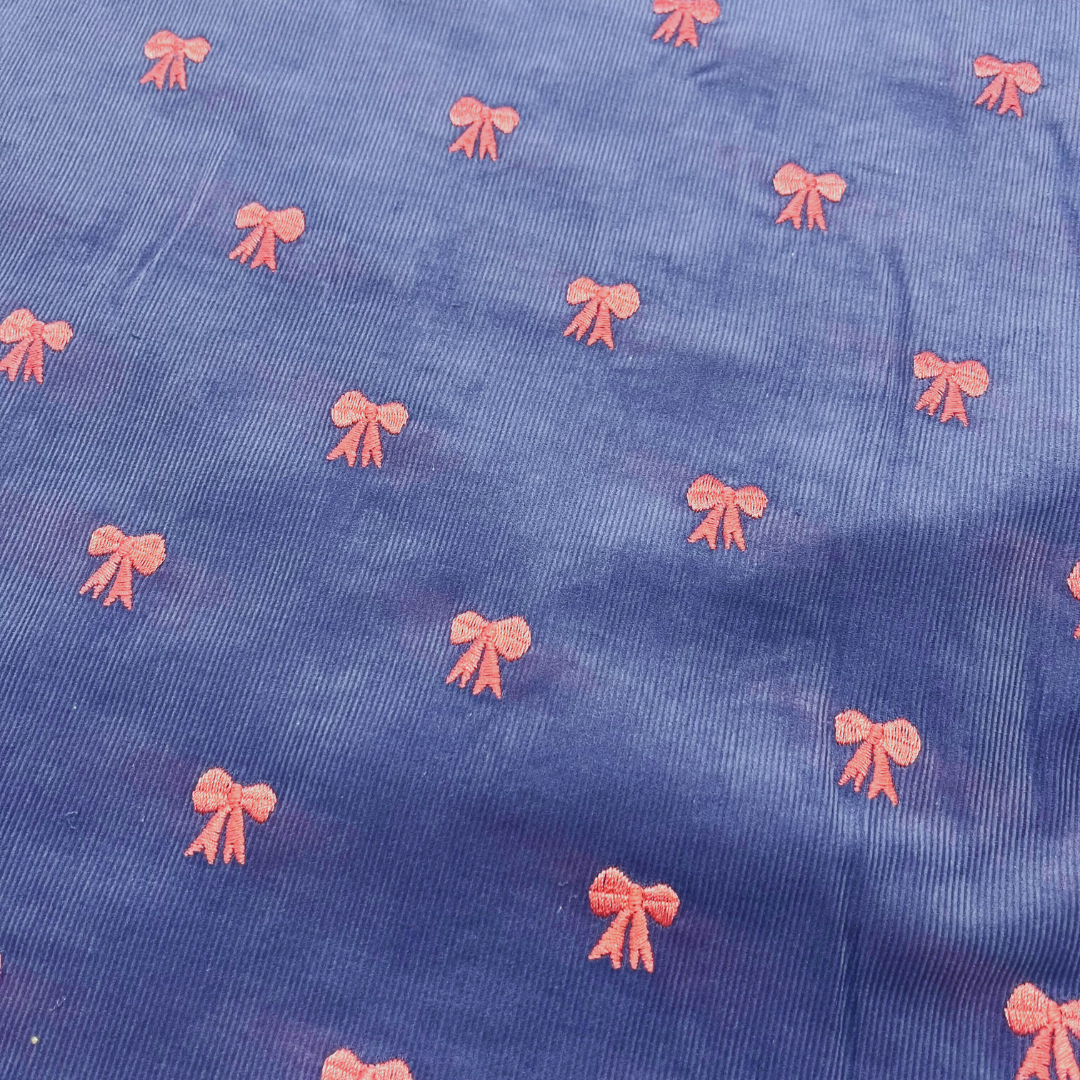 Embroidered Bow Babycord