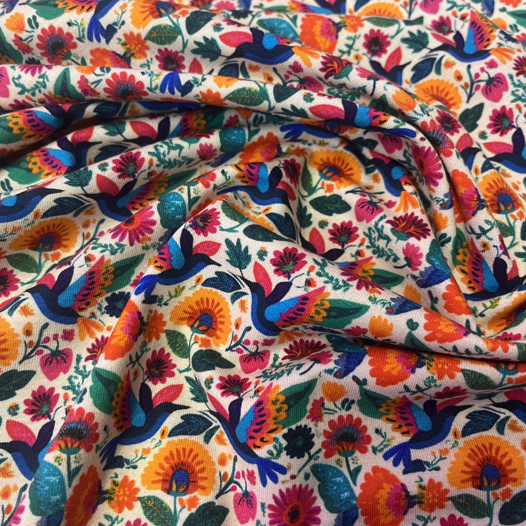 Folksy Bird Print Jersey