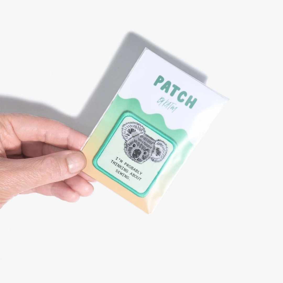 'I'm Probably Thinking About Sewing' Iron On Patch | Kylie And The Machine