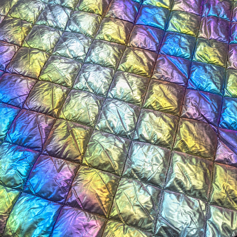 Quilted Rainbow Iridescent Coating