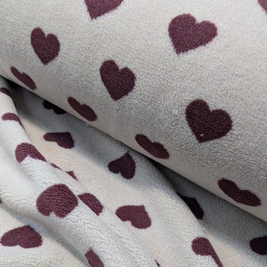 Teddy Hearts Burgundy