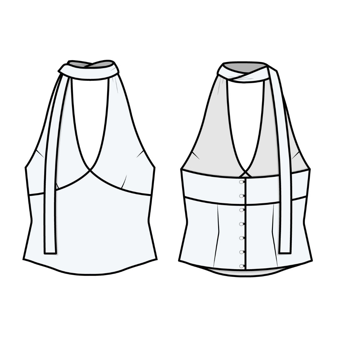 PUFF AND PENCIL - Halterneck PDF Pattern