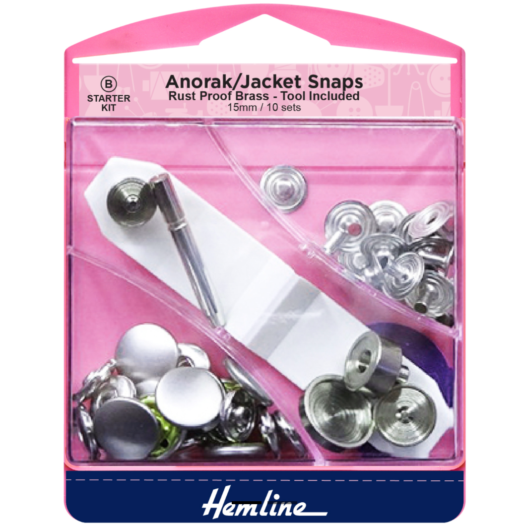Hemline | Press Fasteners | Anorak 15mm | Multiple Colours