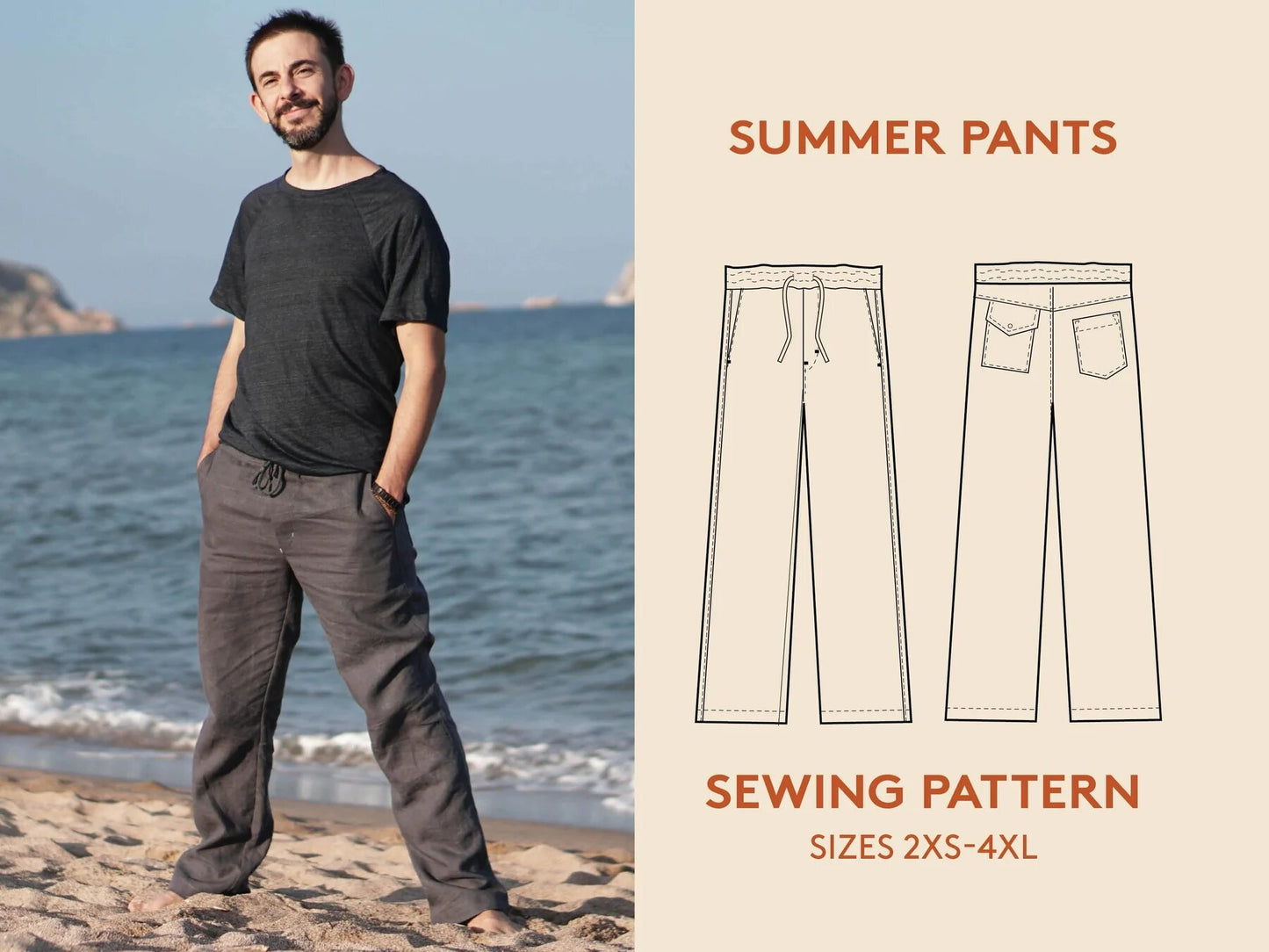 Wardrobe by Me | Mens Summer Pants Paper Pattern
