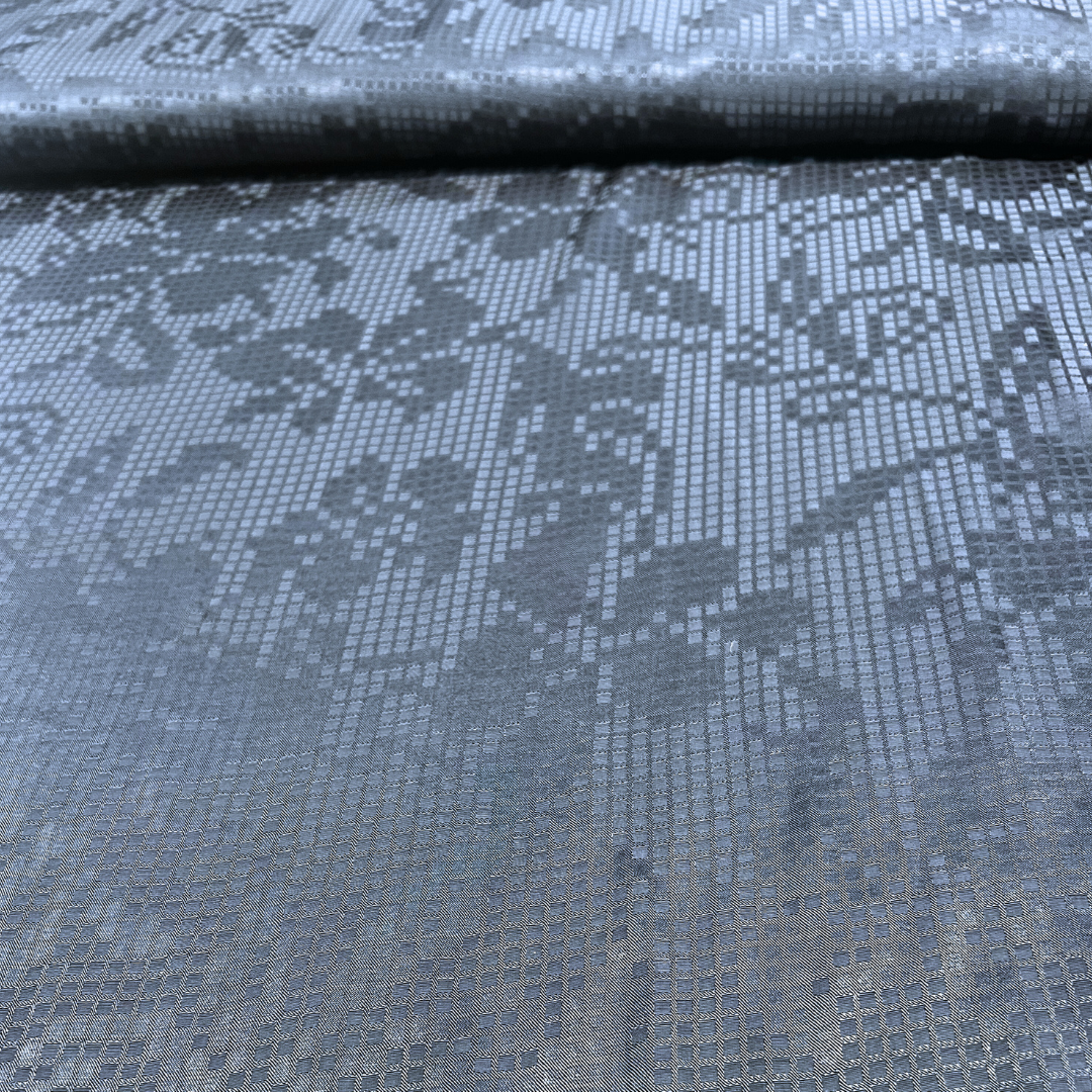 Navy Jacquard Viscose