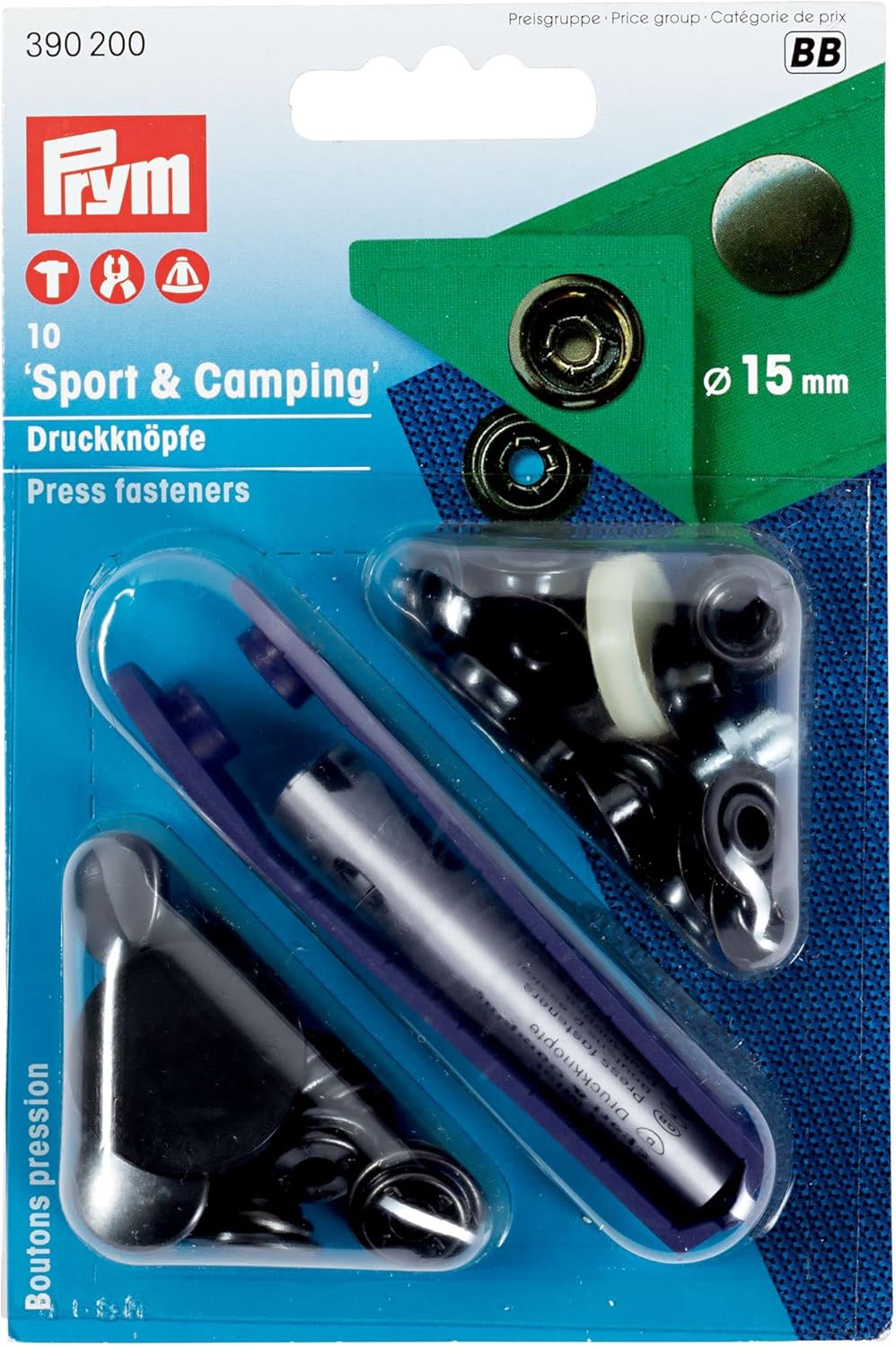 Sport & Camping Press Fasteners and Tool 15 mm | Multi | Prym