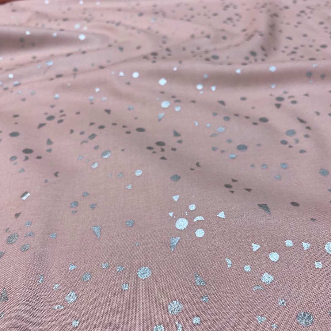 Silver Shapes Pink Craft Cotton
