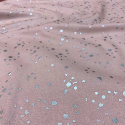 Silver Shapes Pink Craft Cotton