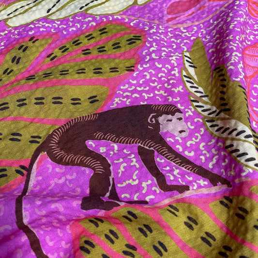 Monkey Tropics Cotton & Viscose Seersucker | Fabric Godmother