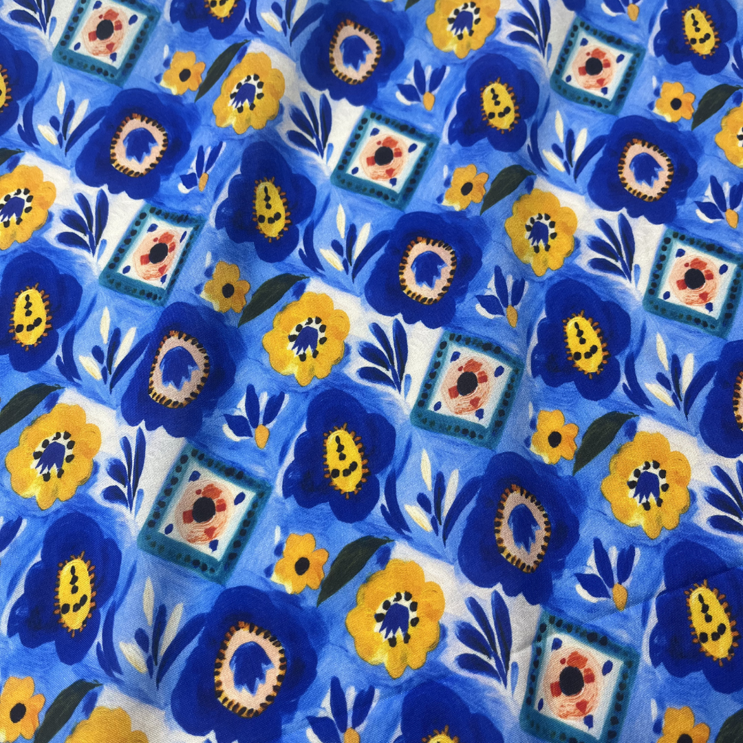 Ceramic Blue Tile Print