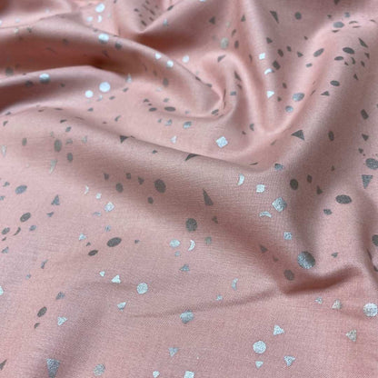 Silver Shapes Pink Craft Cotton