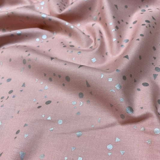 Silver Shapes Pink Craft Cotton