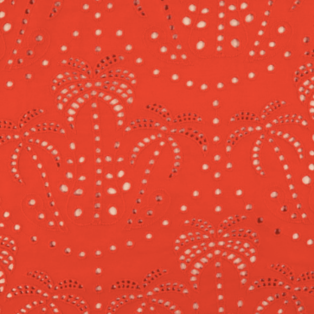 Palm Tree Cotton Broderie Anglaise | 2 Colours