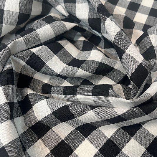 1.5cm Black and White Gingham Check