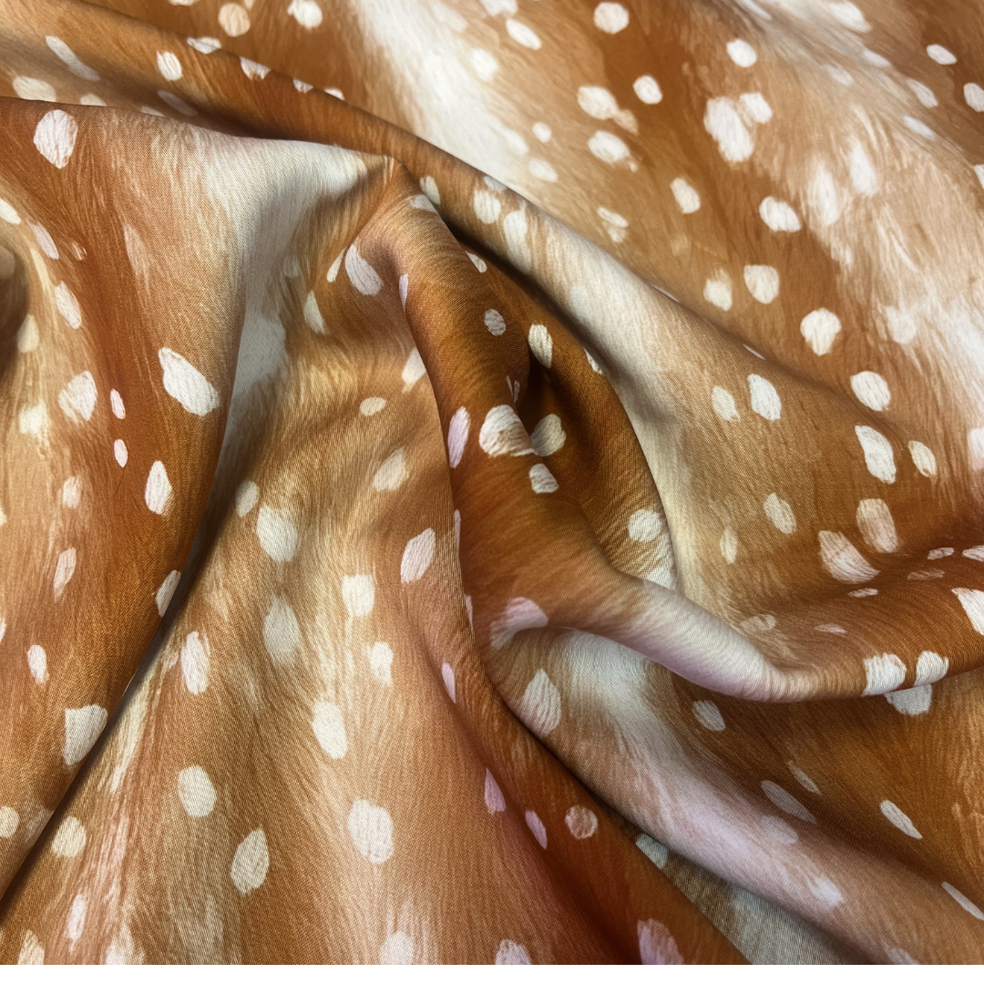Deer Print Viscose Sateen