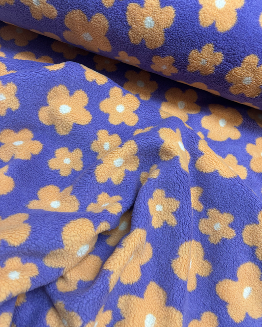 Floral Teddy Fleece Lilac/Orange