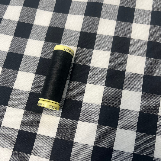 1.5cm Black and White Gingham Check