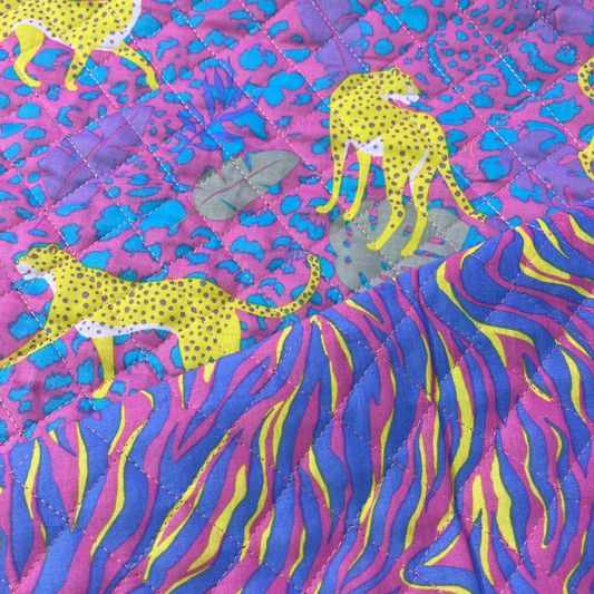 Pre-Quilted Leopard Cotton