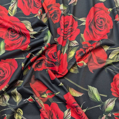 Red Roses Lycra Swimwear Fabric | 2 Colours!