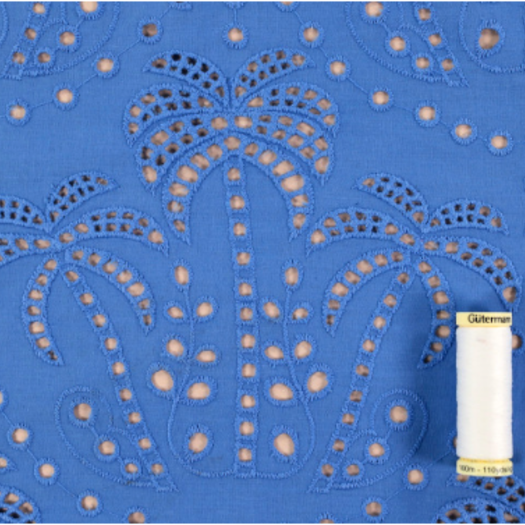 Palm Tree Cotton Broderie Anglaise | 2 Colours