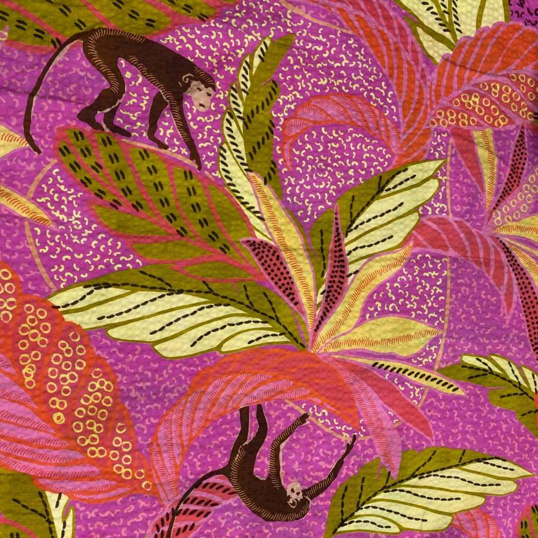 Monkey Tropics Cotton & Viscose Seersucker | Fabric Godmother