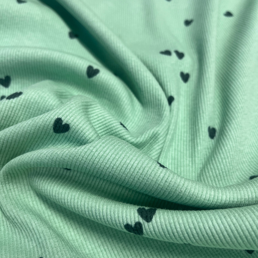 Heart print Rib Jersey | 2 Colours