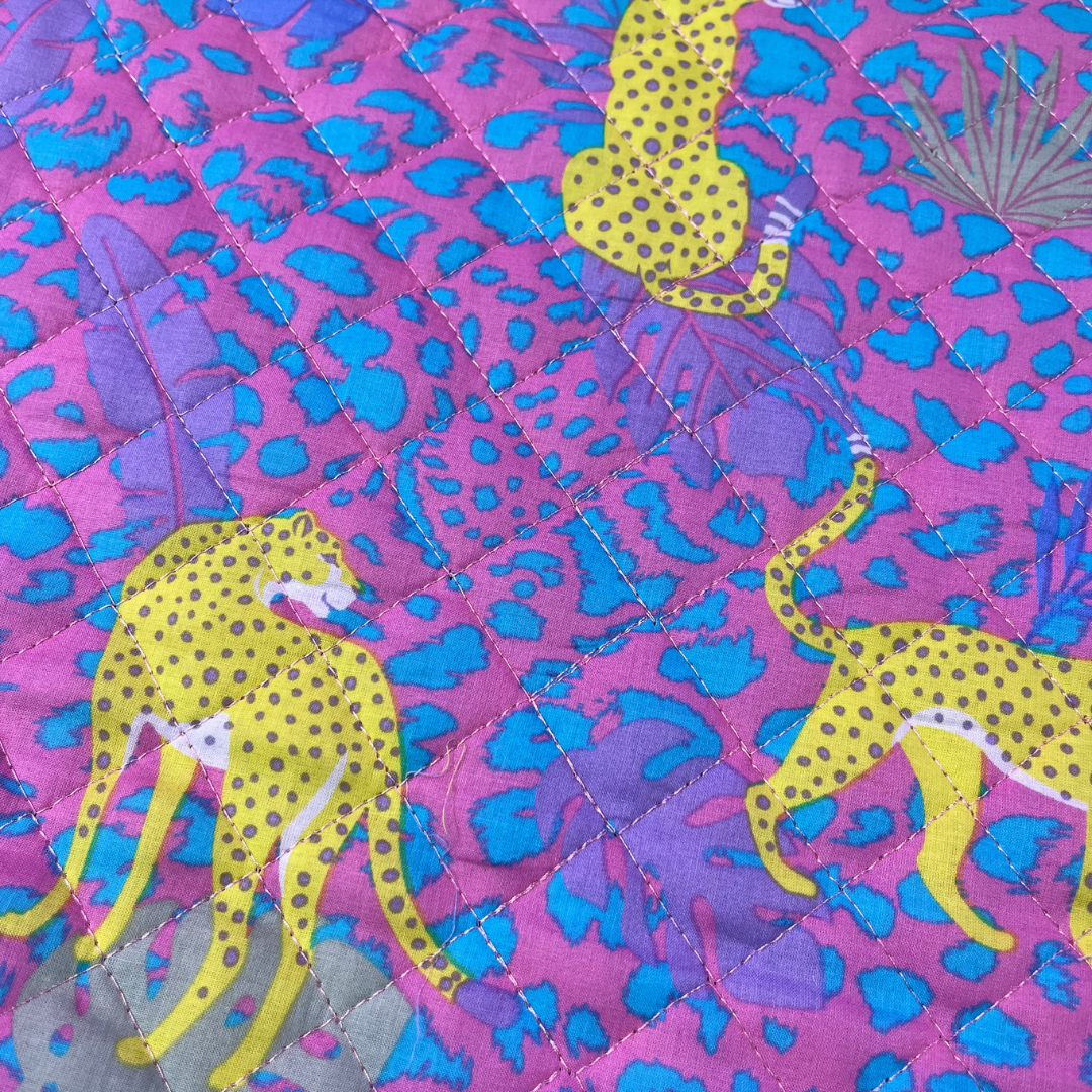 Pre-Quilted Leopard Cotton
