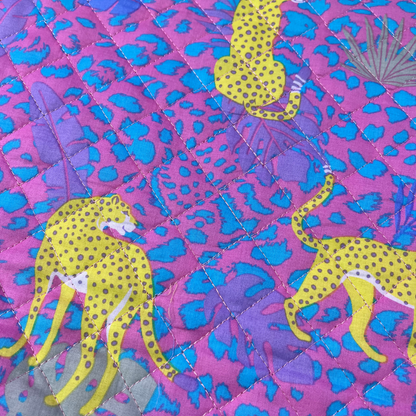 Pre-Quilted Leopard Cotton