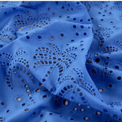 Palm Tree Cotton Broderie Anglaise | 2 Colours