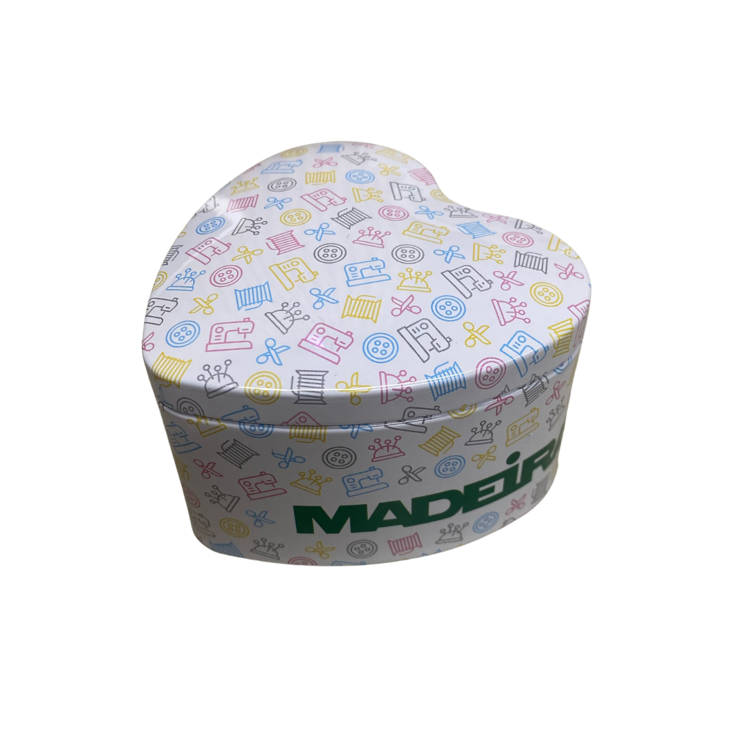 Madeira thread heart tin