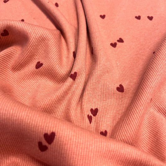 Heart print Rib Jersey | 2 Colours