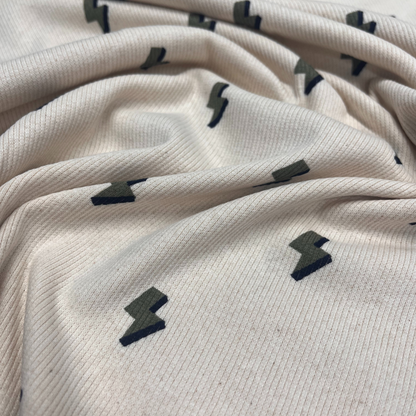 Lightning Print Rib Jersey 90cm remnant