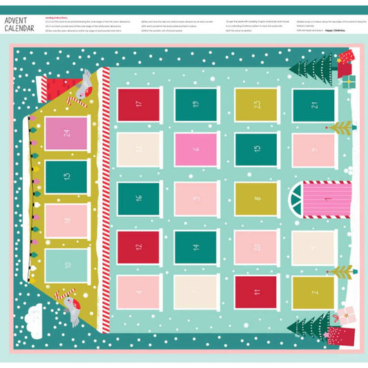 'Advent House' by Wendy Kendall | Quilted Advent Calendar Panel