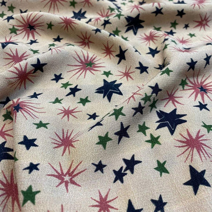 Cosmos Star Print Viscose Crepe | Fabric Godmother