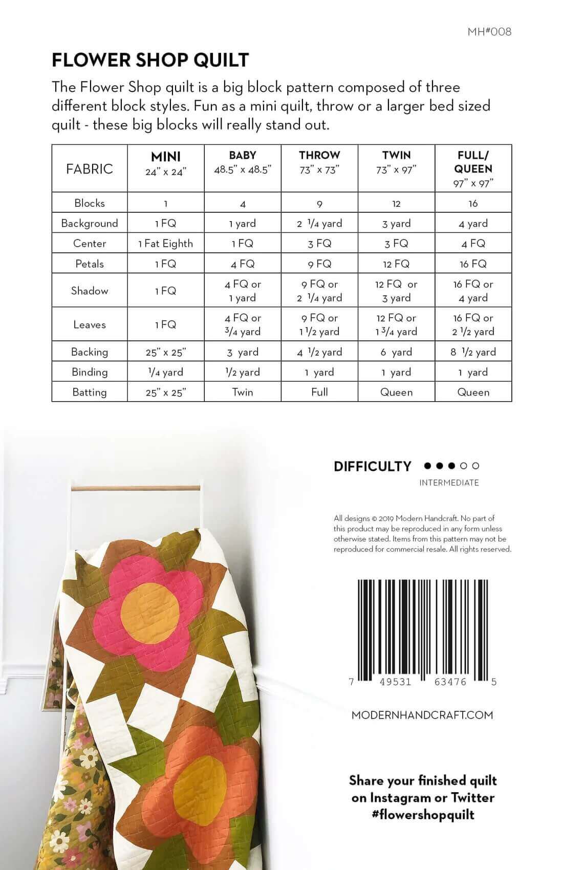 Modern Handcraft | Flower Shop Quilt Pattern