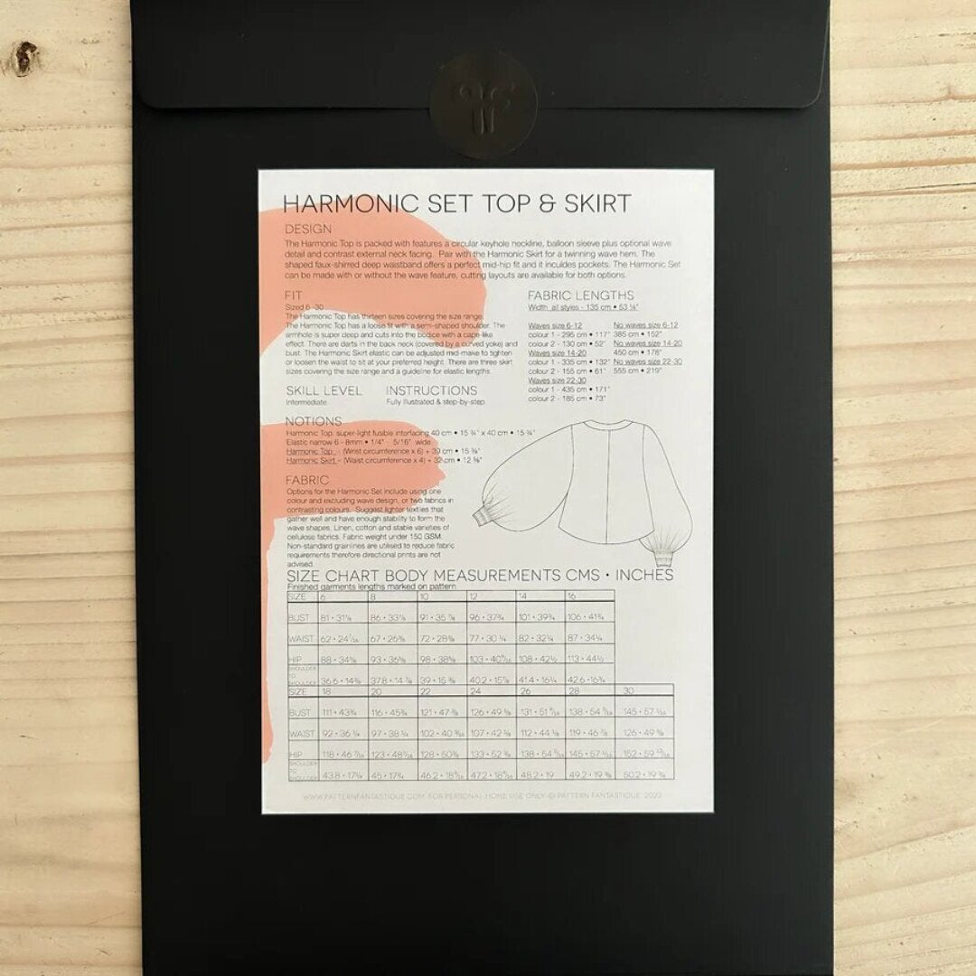 Pattern Fantastique | Harmonic Set Top & Skirt Paper Pattern