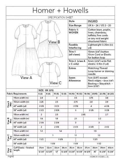 Homer and Howells Ingrid Dress Pattern
