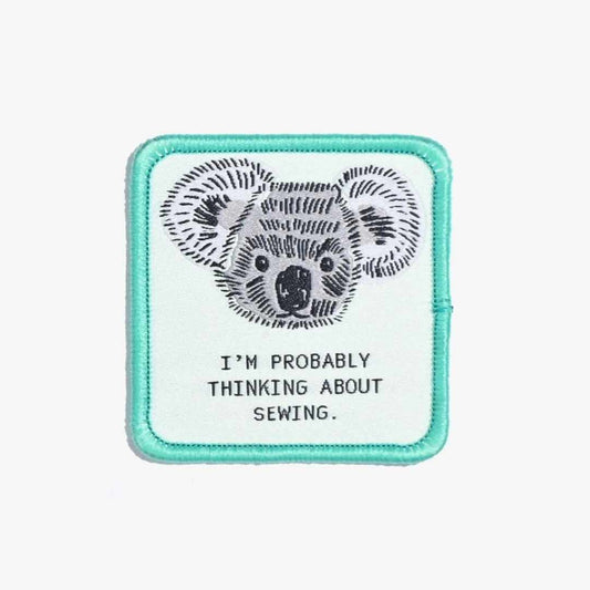 'I'm Probably Thinking About Sewing' Iron On Patch | Kylie And The Machine