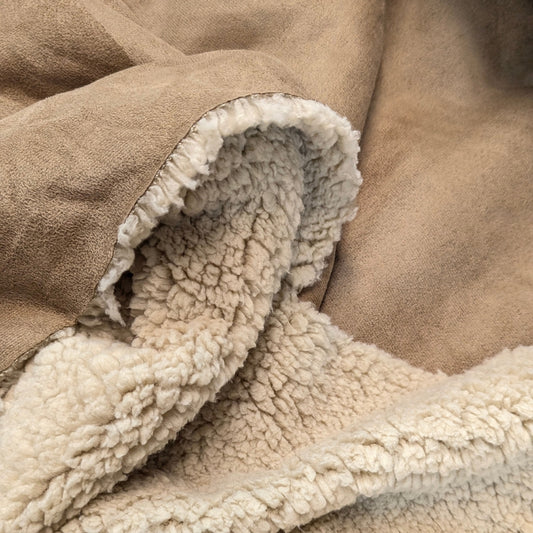 Light Brown Teddy Backed Suedette