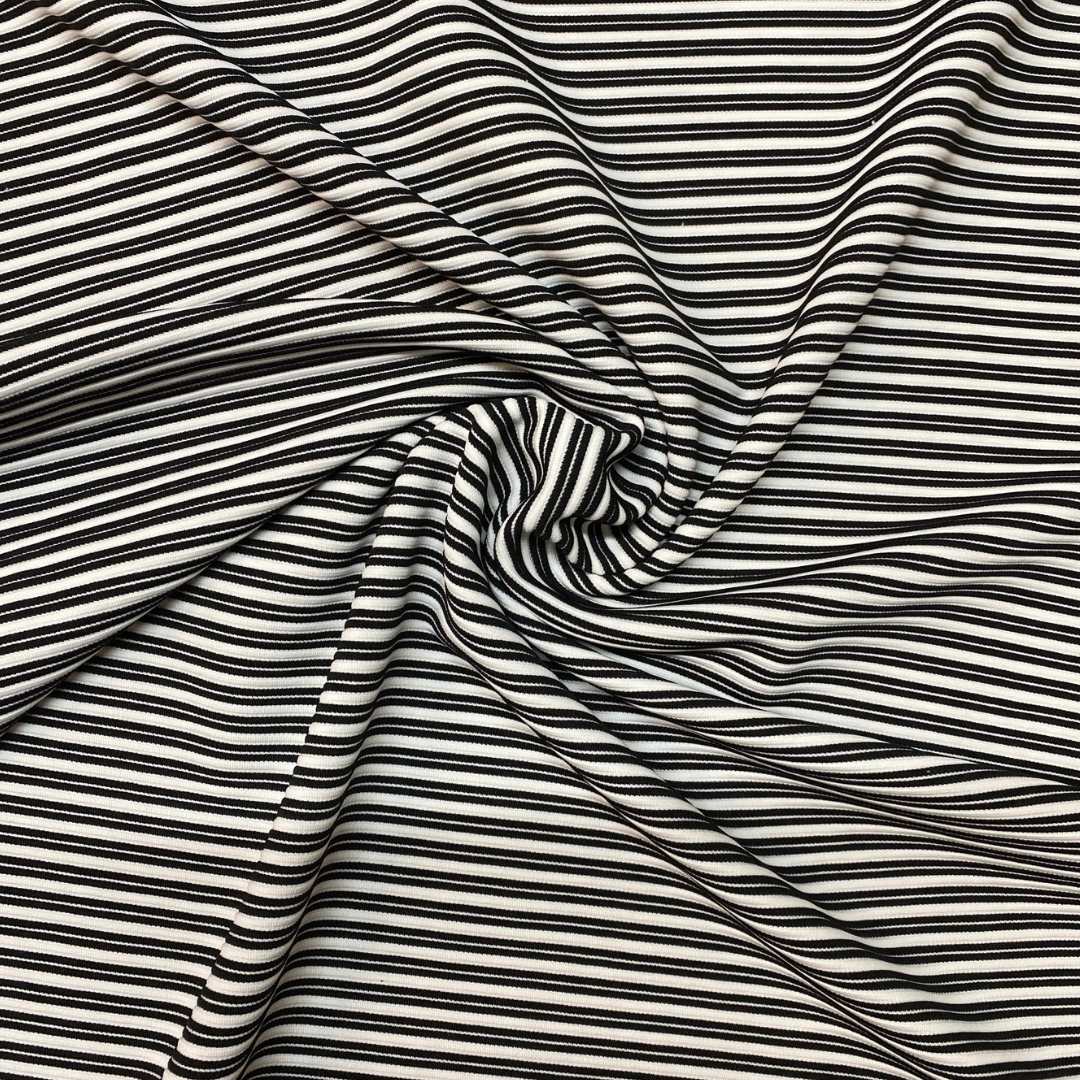 Textured Stripe Ponte Roma | Deadstock