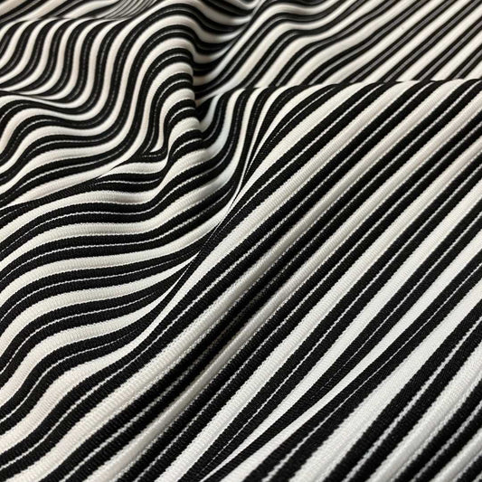 Textured Stripe Ponte Roma | Deadstock