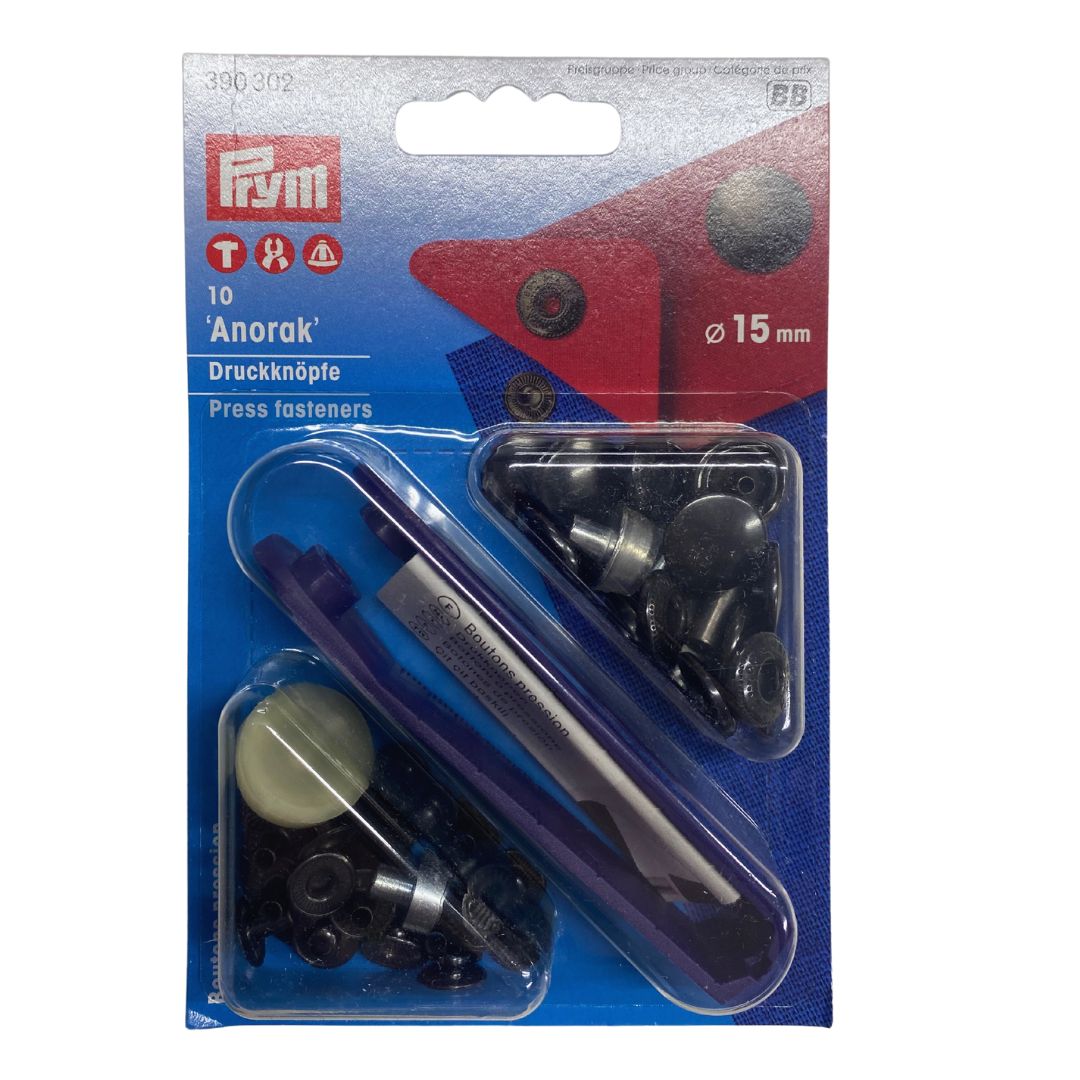 Anorak Press Fasteners 15mm | Multiple Colours | Prym