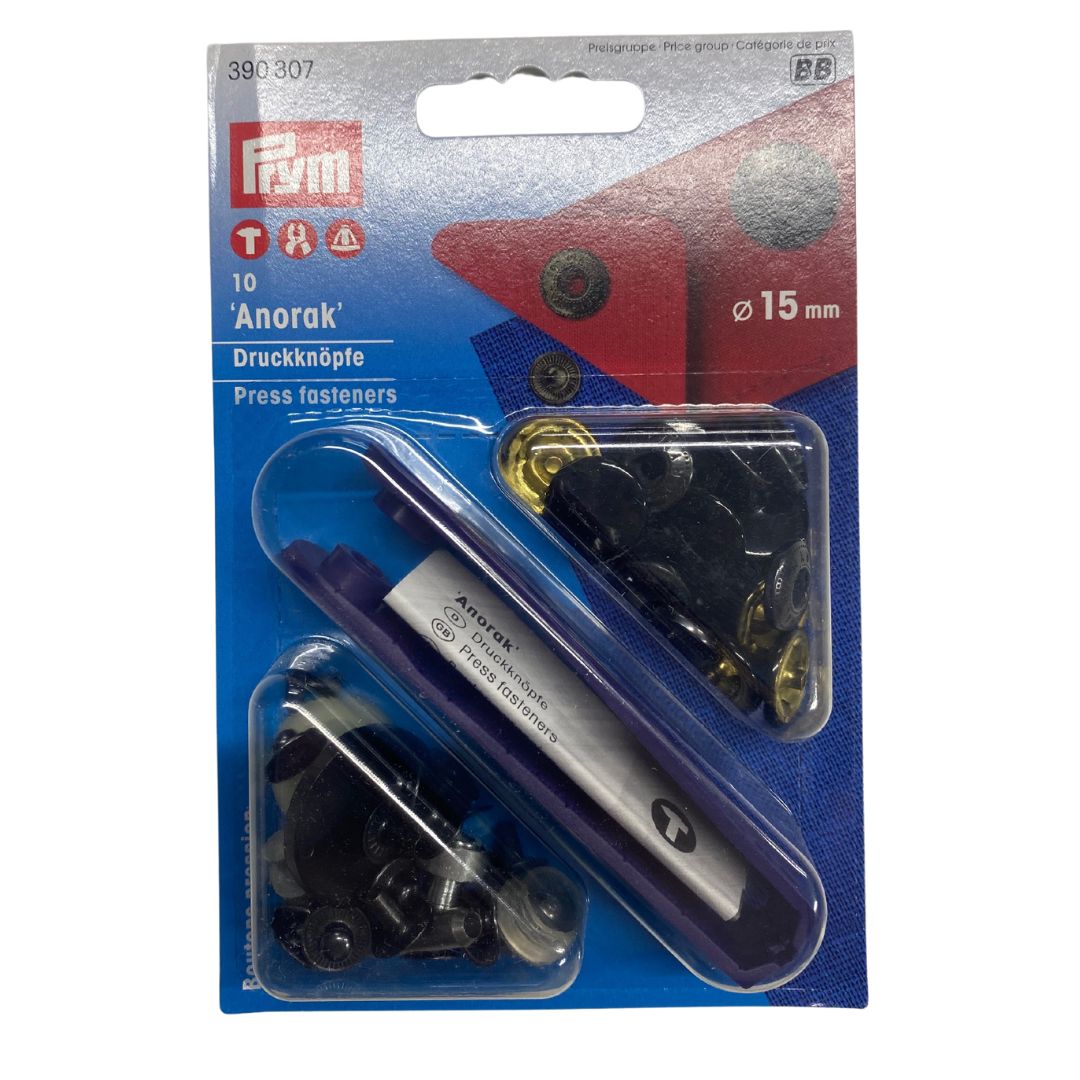 Anorak Press Fasteners 15mm | Multiple Colours | Prym