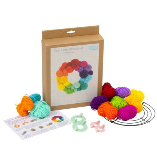 Rainbow Pom Pom Wreath Kit