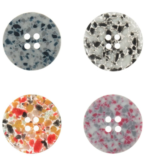 Recycled Plastic Scrap 4 Hole Buttons | 18/20/25mm