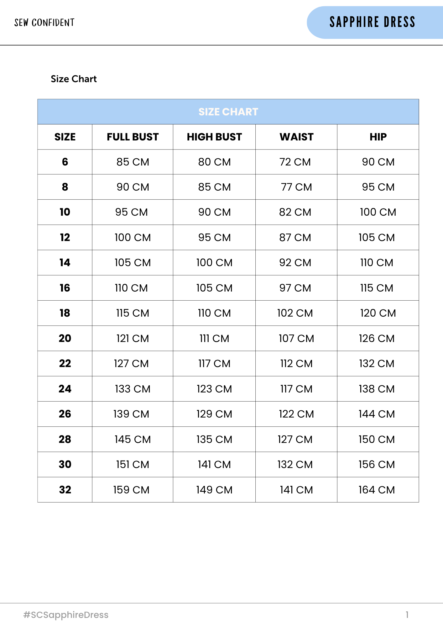 Sew Confident Sapphire Dress Pattern