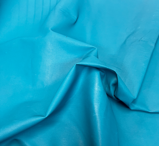 Deadstock Teal Coated Cotton